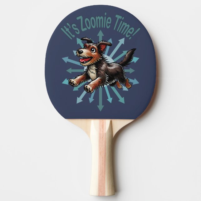 It’s Zoomie Time Terrier Mutt Ping Pong Paddle (Front)