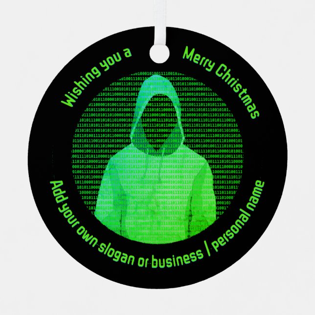 IT Security at Christmas - Stay Secure Promotional Metal Ornament (Front)