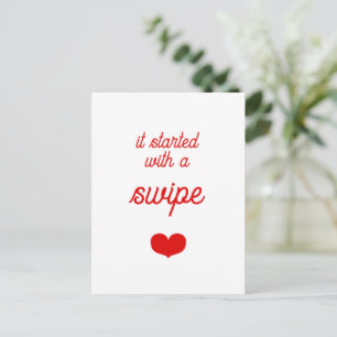 It started with a Swipe - Funny Love Quote Postcard