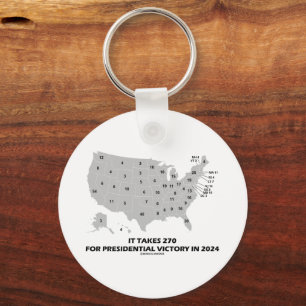 It Takes 270 For Presidential Victory In 2024 Map Keychain