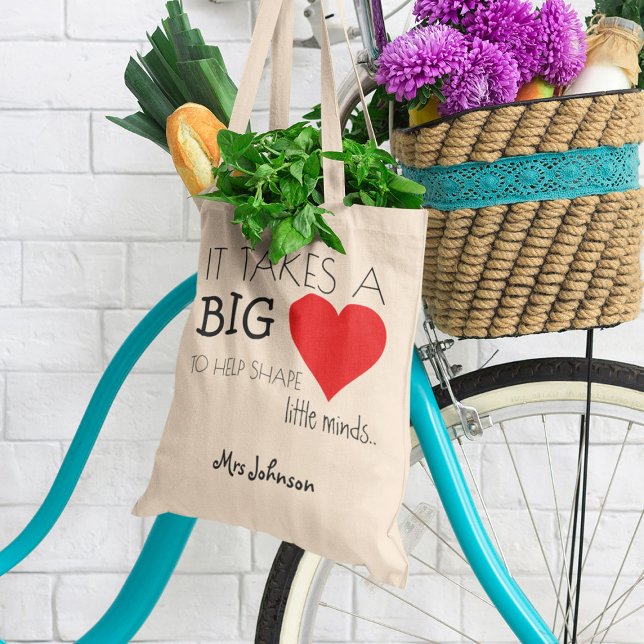 It Takes a Big Heart | Teacher Appreciation Gift Tote Bag (Creator Uploaded)