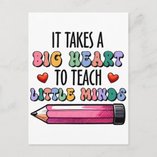 It Takes A Big Heart To Teach Little Minds Holiday Postcard