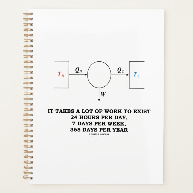 It Takes A Lot Of Work To Exist Thermodynamics Planner (Front)