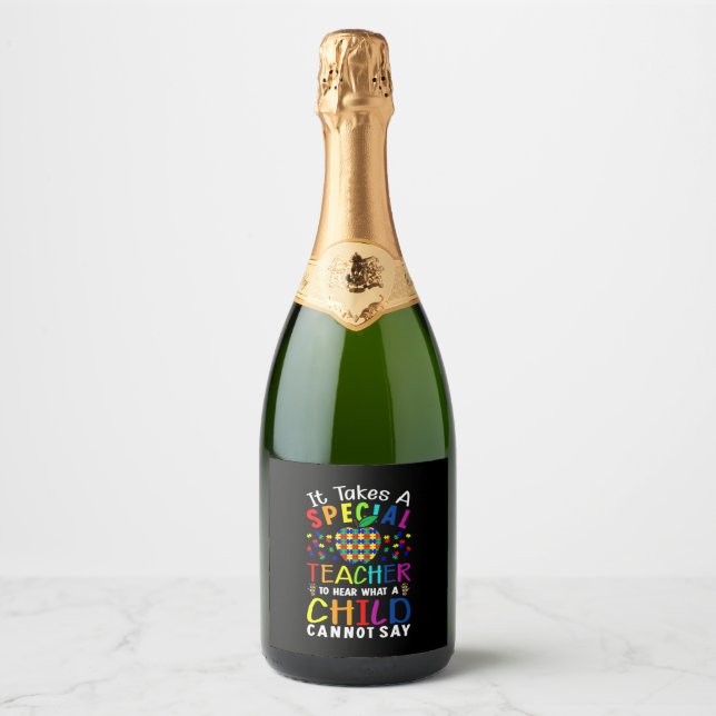 It Takes A Special Teacher Sparkling Wine Label (Front)
