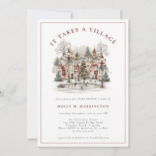 It Takes a Village All in All in One Baby Shower Invitation