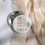 It Takes A Village Baby Shower Auntie To Be 2 Inch Round Button<br><div class="desc">An “auntie to be” button to match our It Takes A Village Gender Neutral Baby Shower collection. This pin features a hand-drawn scene of a town, with a building, shop, tree, bike, and the text "auntie to be" written in cute calligraphy. Celebrate the whole family with this customizable button, perfect...</div>