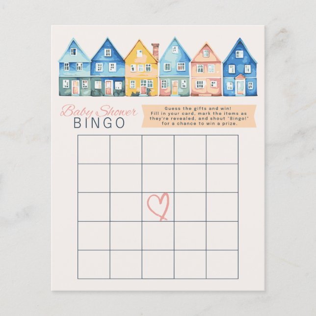 "It Takes a Village"  Baby Shower Bingo Game (Front)
