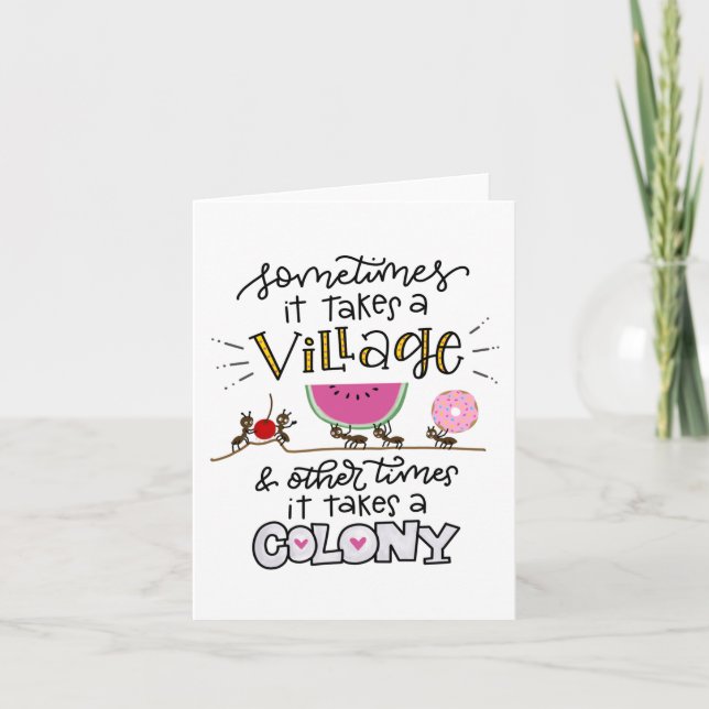 It takes a village card (Front)