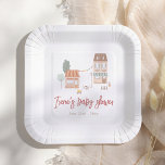 It Takes A Village Hand Drawn Baby Shower Paper Plate<br><div class="desc">Baby shower paper plates to match our It Takes A Village Gender Neutral Baby Shower collection. This paper plate features a hand-drawn scene of a town, with different buildings, shops, trees, a pushchair, and more. The illustration is in a simple, pencil style. Add a sweet touch to your baby shower...</div>