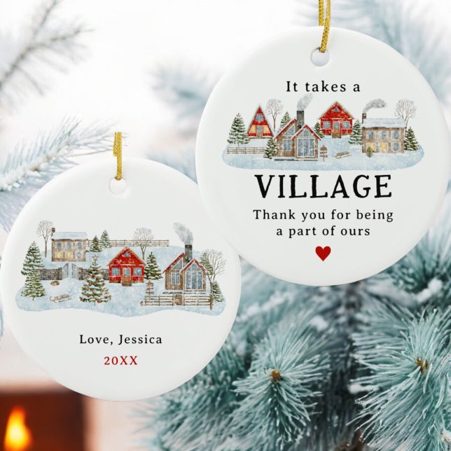 It Takes a Village Helper Thank You Gift Ceramic Ornament (Creator Uploaded)