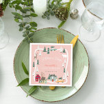 It Takes A Village Holiday Pink Baby Shower  Napkin<br><div class="desc">This cute "it takes a village/special delivery" Christmas holiday girl's baby shower paper napkin features a light pink background with christmas lights and holiday town/village. Personalize it for your needs. You can find matching products at my store.</div>