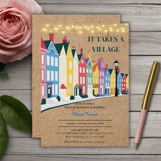 It takes a Village Modern Craft Baby Shower Invitation (Creator Uploaded)