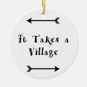 It takes a Village - Parenting Adoption Ceramic Ornament