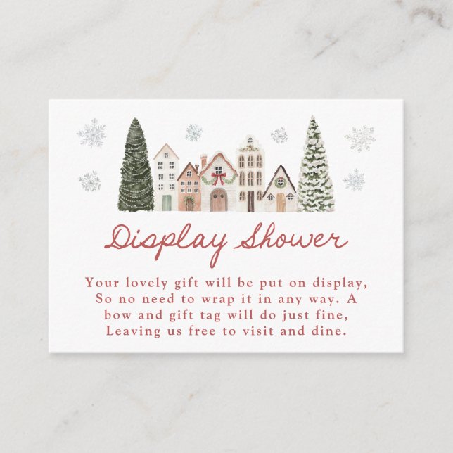 It Takes a Village Snowflake Display Shower Enclosure Card (Front)