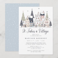 It Takes a Village Snowy Whimsical Baby Shower 