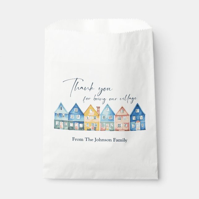 "It Takes A Village" Thank You Shower Favour Bag (Front)