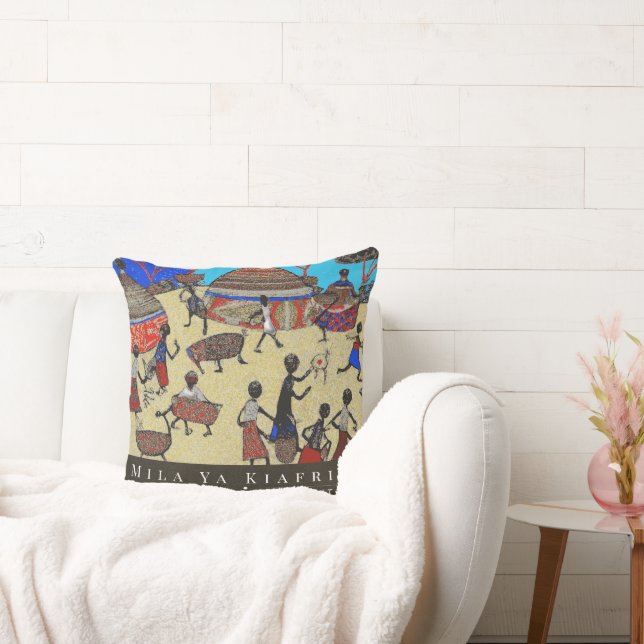 It Takes a Village Throw Pillow (Couch)