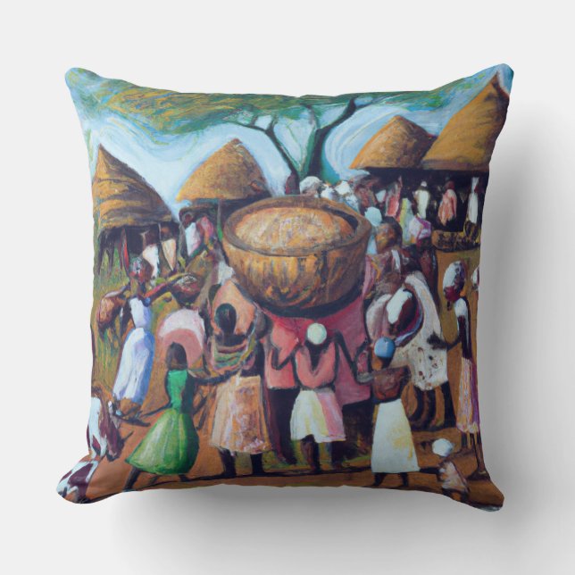 It Takes a Village Throw Pillow (Front)