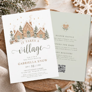 It Takes A Village Winter Baby Shower All In One Invitation
