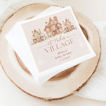 It Takes a Village Winter Baby Shower Napkin<br><div class="desc">The It Takes a Village Winter Baby Shower Napkins have a cozy, cute winter theme. They show a little village scene with small houses and trees covered in snow, giving a warm, welcoming feel. The colours are soft and neutral making them perfect for any baby, boy or girl. These napkins...</div>