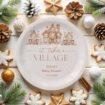 It Takes a Village Winter Baby Shower  Paper Plate<br><div class="desc">The It Takes a Village Winter Baby Shower Paper Plates have a cozy, cute winter theme. They show a little village scene with small houses and trees covered in snow, giving a warm, welcoming feel. The colours are soft and neutral making them perfect for any baby, boy or girl. These...</div>