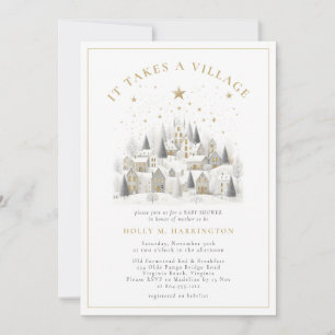 It Takes a Village Winter Baby Shower Photo  Invitation
