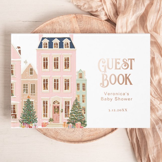 It Takes a Village Winter Girl Baby Shower Guest Book (Creator Uploaded)