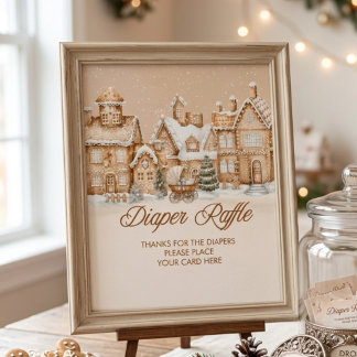 It Takes A Village Winter House Diaper Raffle  Poster