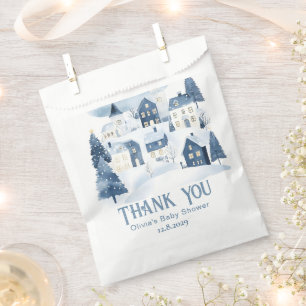 It takes a Village Winter Night Snow Thank you Favour Bag