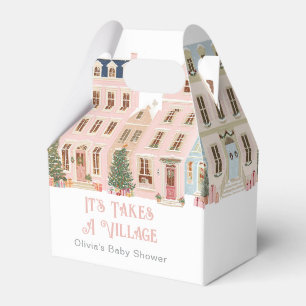It Takes a Village Winter Snow Girl Baby Shower Favor Box
