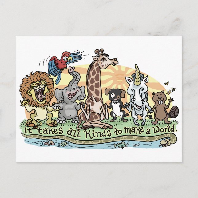 It Takes All Kinds to Make a World Postcard (Front)