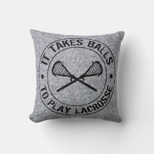 It Takes Balls To Play Lacrosse Pillow, Customize! Throw Pillow