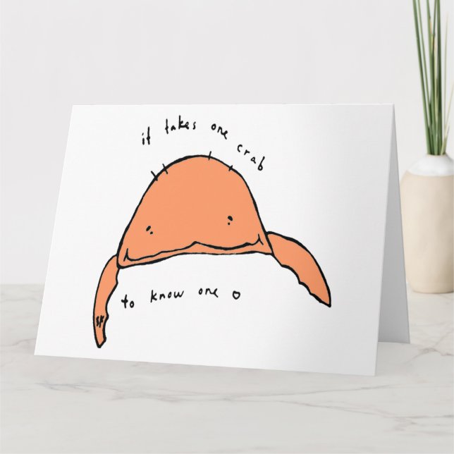 it takes one crab to know one thank you card (Front)