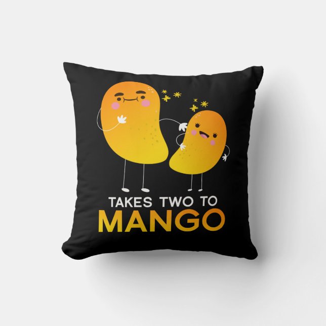 It Takes Two To Mango Fruit Tango Throw Pillow (Front)