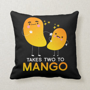 It Takes Two To Mango Fruit Tango Throw Pillow