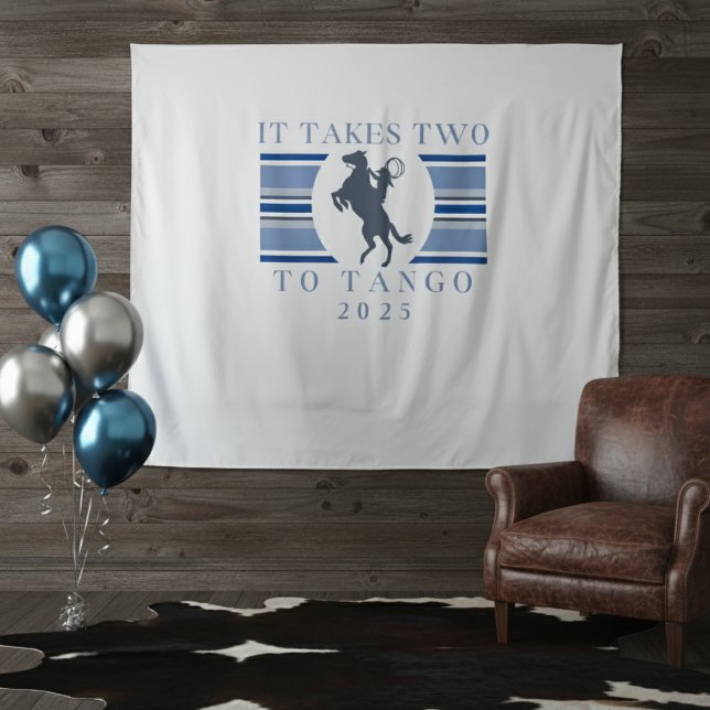 It Takes Two to Tango - Western Bachelorette Party Tapestry (Get ready to wrangle up some fun with this stylish It Takes Two to Tango bachelorette design! )