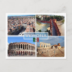 IT Verona - Arena Internally  Castelvecchio Bridge Postcard