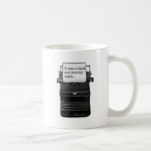 It was a dark and stormy night. coffee mug