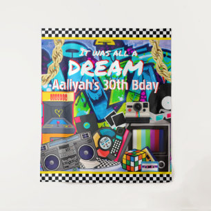 It was all a Dream Retro Hip Hop Graffiti Backdrop Tapestry