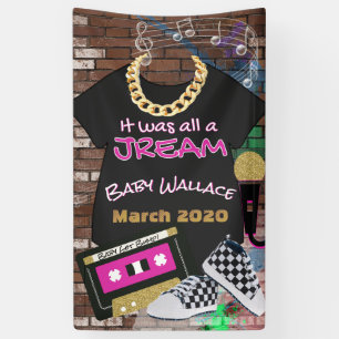 It was all a Jream 90's Hip Hop Blue & Gold Banner