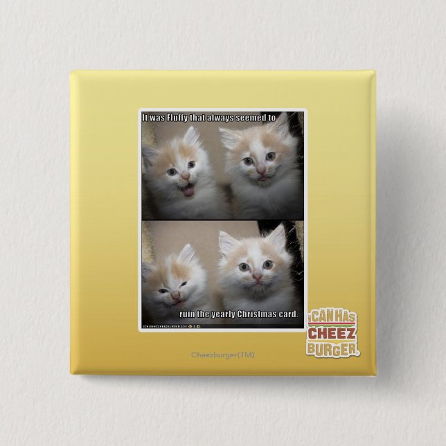 It was Fluffy 2 Inch Square Button (Front)