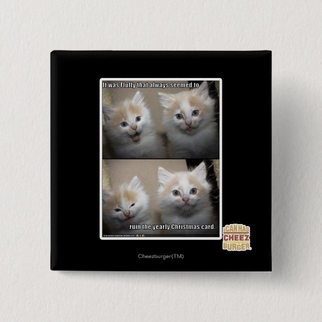 It was Fluffy 2 Inch Square Button (Front)