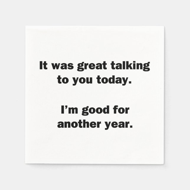 It Was Great Talking Napkin (Front)