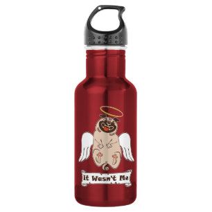 It Wasn't Me angel pug funny quote   532 Ml Water Bottle