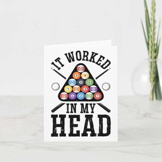 It Worked In My Head Funny Pool Billiards Player G Card (Front)