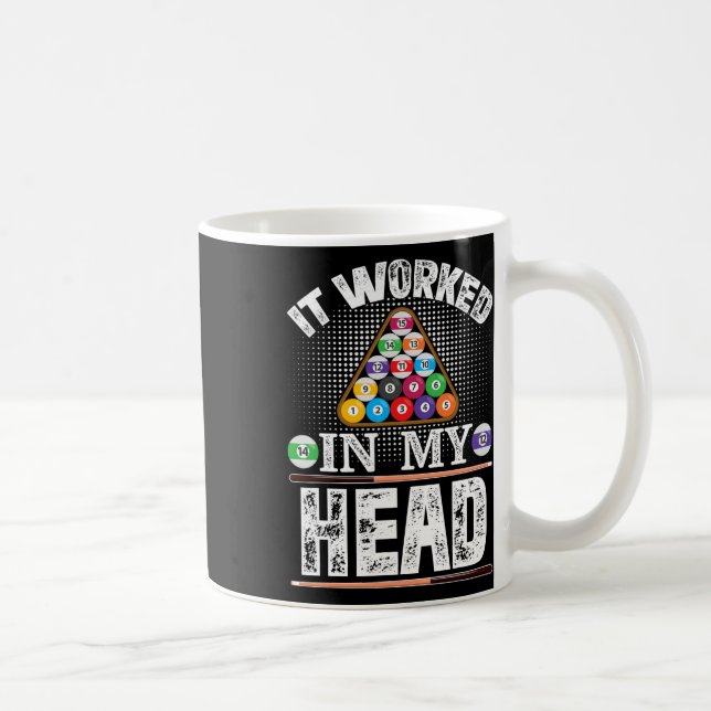 It Worked In My Head Funny Pool Billiards Player G Coffee Mug (Right)