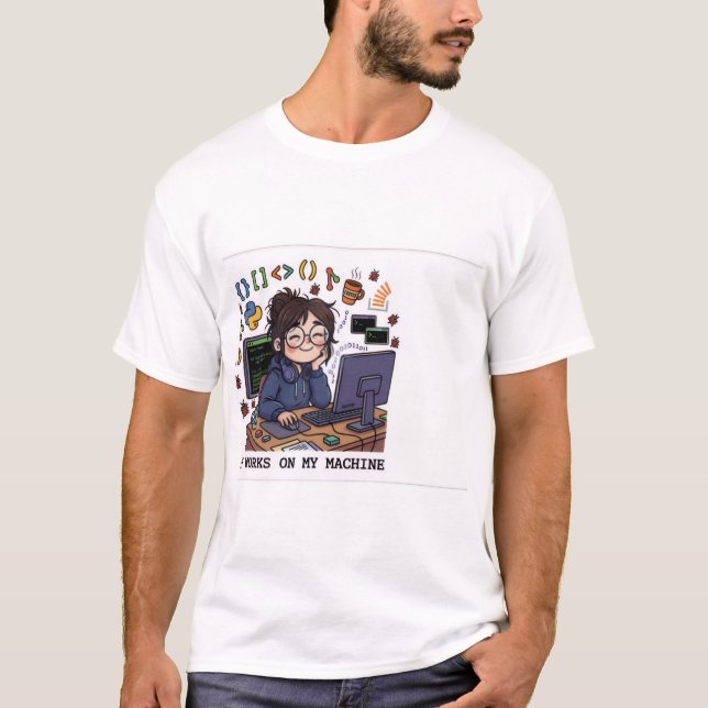 IT WORKS ON MY MACHINE - Funny Programmer T-Shirt  (Front)