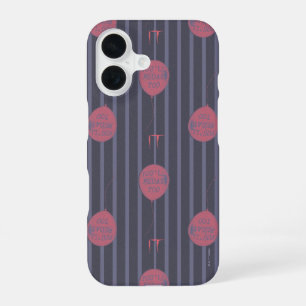 IT - You'll Float Too Balloon Striped Pattern iPhone 16 Case