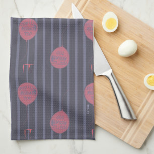 IT - You'll Float Too Balloon Striped Pattern Kitchen Towel