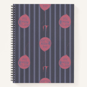 IT - You'll Float Too Balloon Striped Pattern Notebook